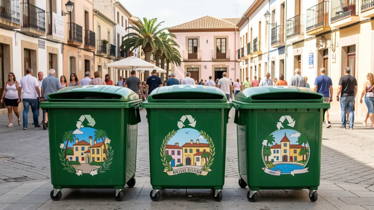 Generic image of decorated glass recycling bins in a Valencian municipality.