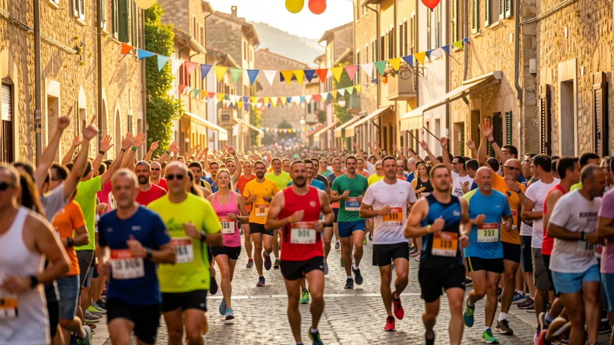 Imatge genèrica d'una cursa popular en un poble mediterrani amb espectadors animant.
