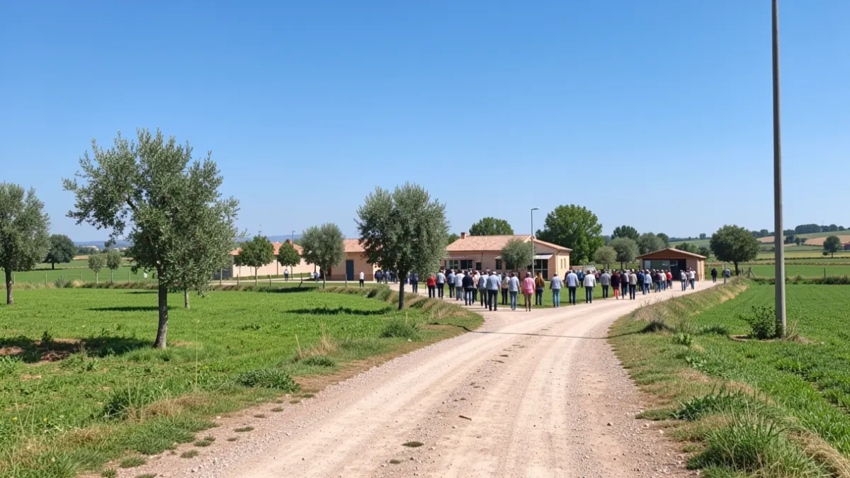 Generic image of a rural landscape in Bicorp with public buildings.