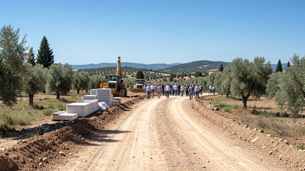 Imagen genérica de obras en un camino rural valenciano.
