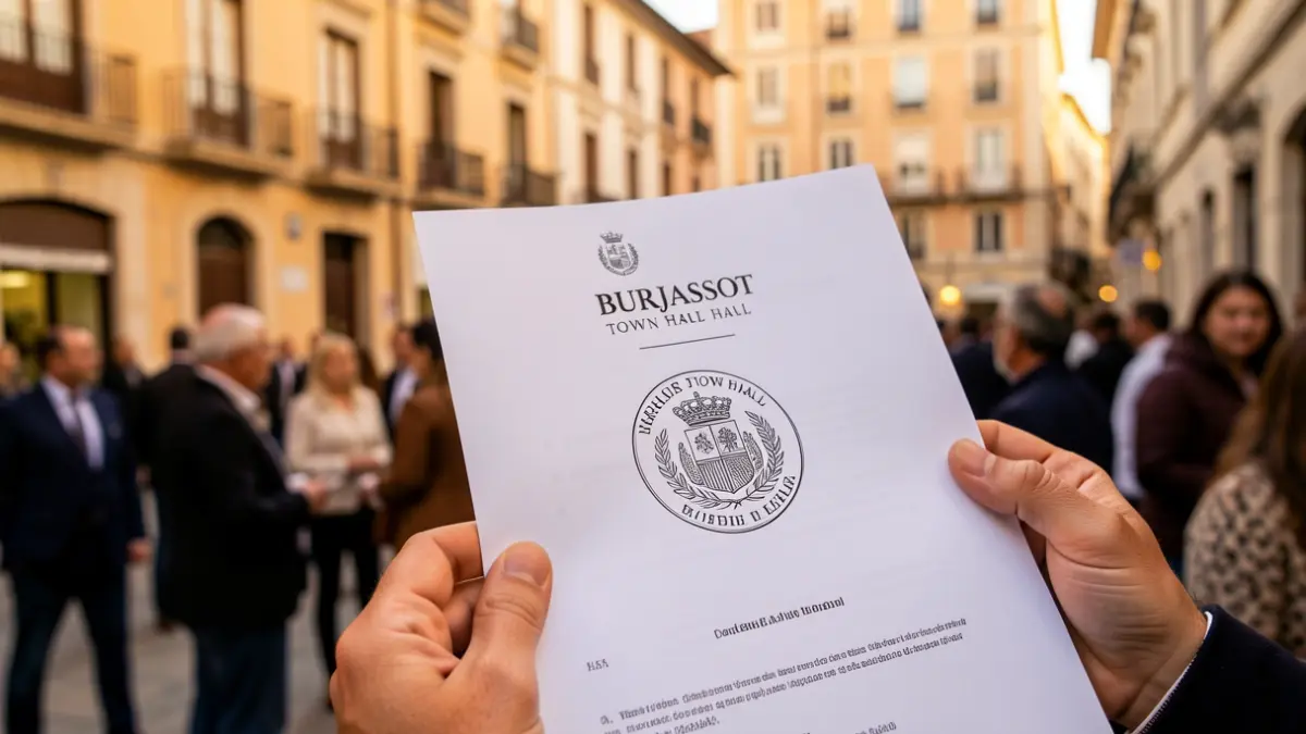 Generic image of an official document with the Burjassot Town Hall seal.