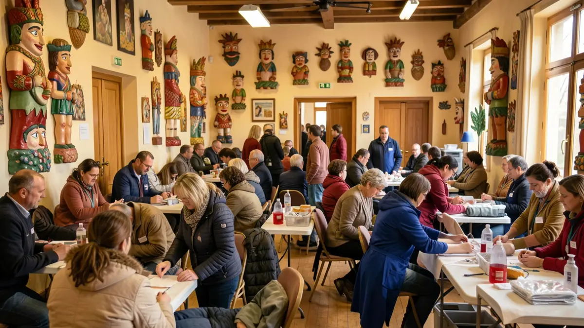 Generic image of a blood donation campaign in a Fallas community hall.