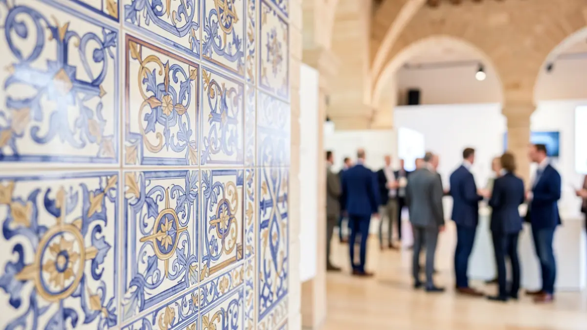 Generic image of innovative ceramic tiles in an exhibition space.