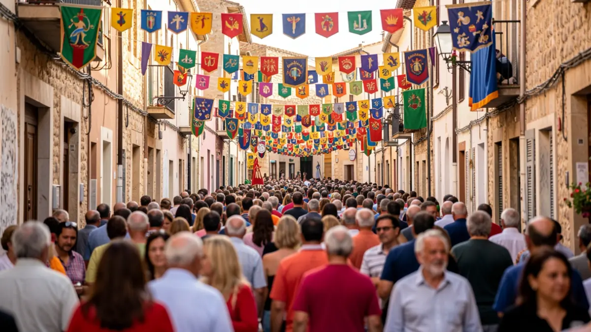 Imatge genèrica d'una festa de Moros i Cristians amb ambientació mediterrània.