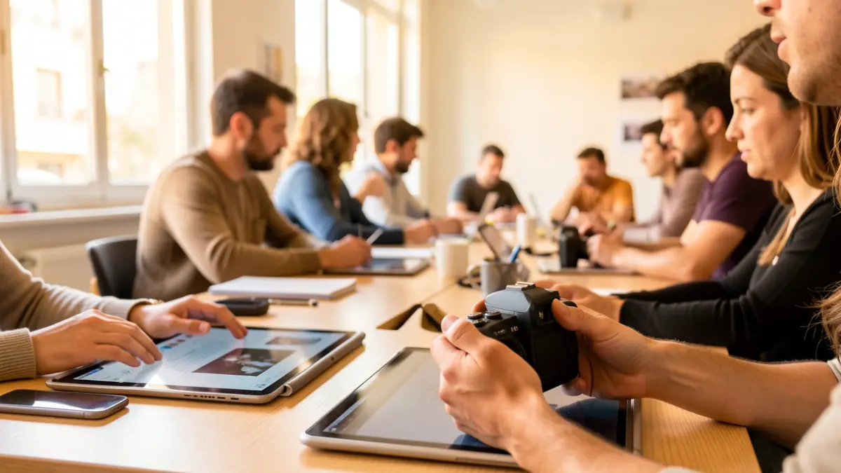 Generic image of a photography workshop in a community center.