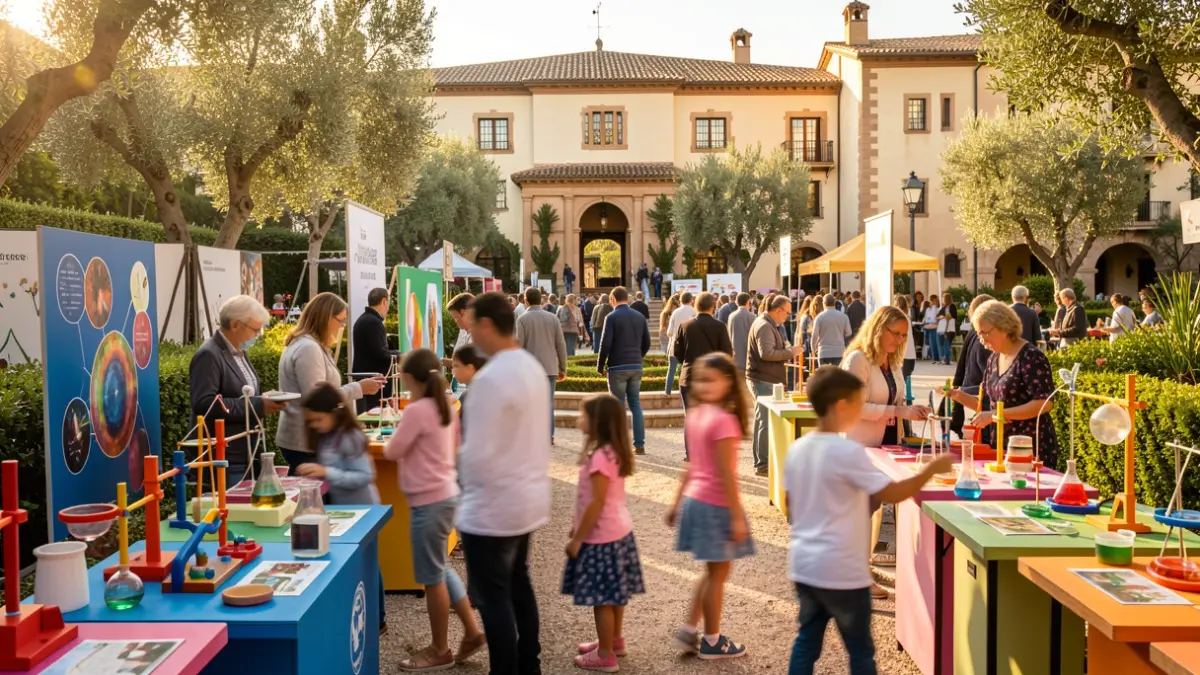 Imatge genèrica de la Nit Europea de la Investigació als Jardins de Viveros de València, amb tallers científics per a totes les edats.