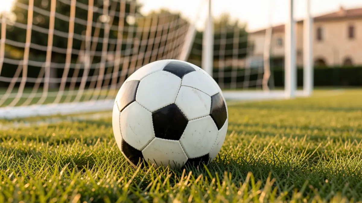 Imatge genèrica d'un camp de futbol al capvespre.