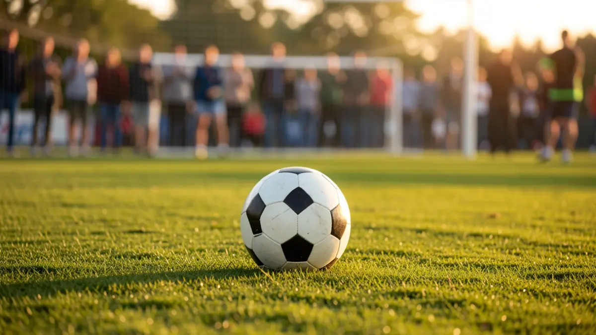 Generic image of a soccer ball on a field.