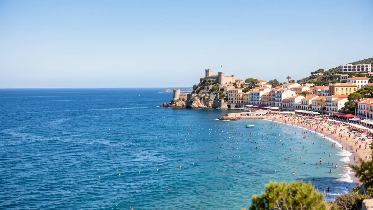 Vista panoràmica de Peníscola amb el seu castell i el mar Mediterrani.