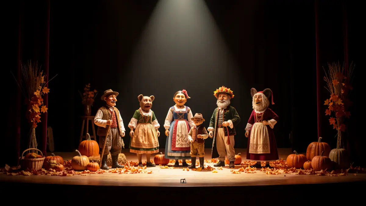 Imagen genérica de figuras del folklore valenciano como la Quarantamaula y el Hombre de los Nasos en un escenario.