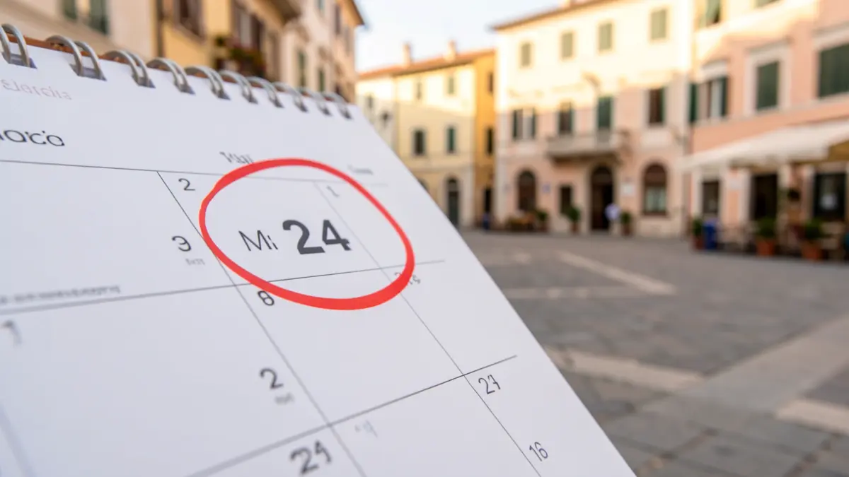 Generic image of a school calendar with Holy Wednesday marked.