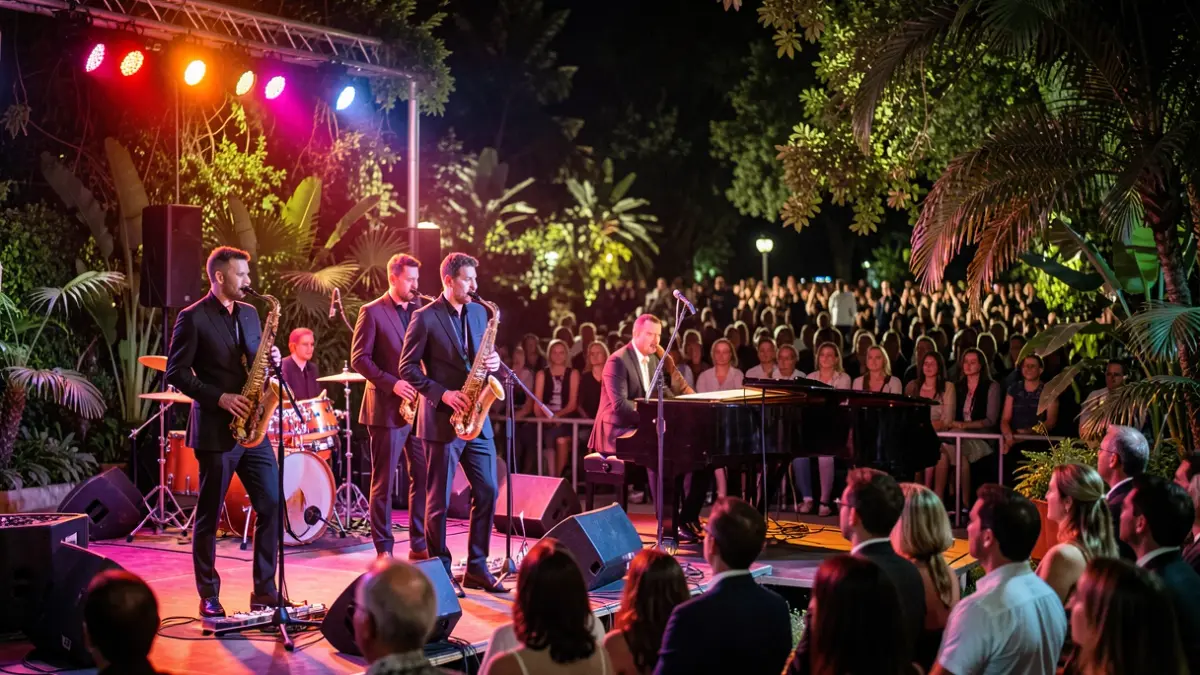Imagen genérica de una actuación de jazz al aire libre.