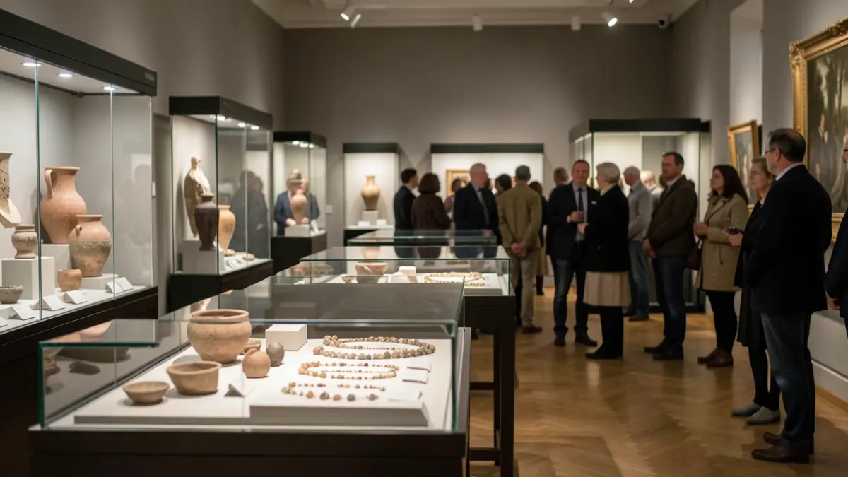 Generic image of a museum exhibition hall with ancient artifacts.
