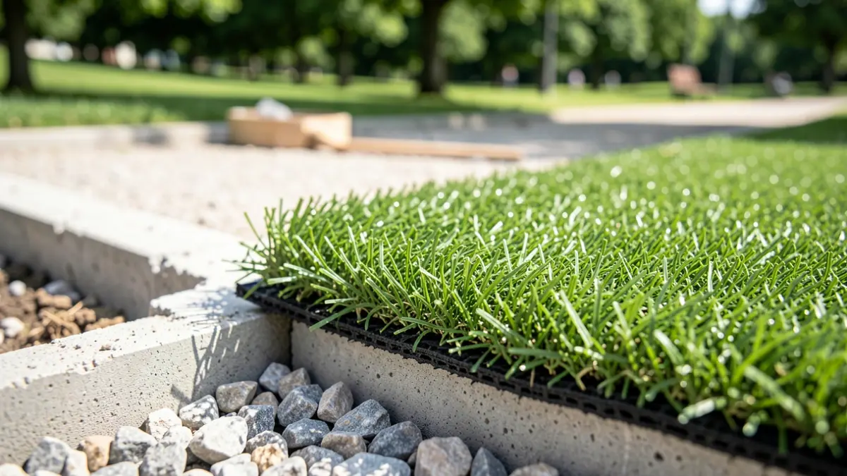 Imagen genérica de la instalación de césped artificial en un parque.