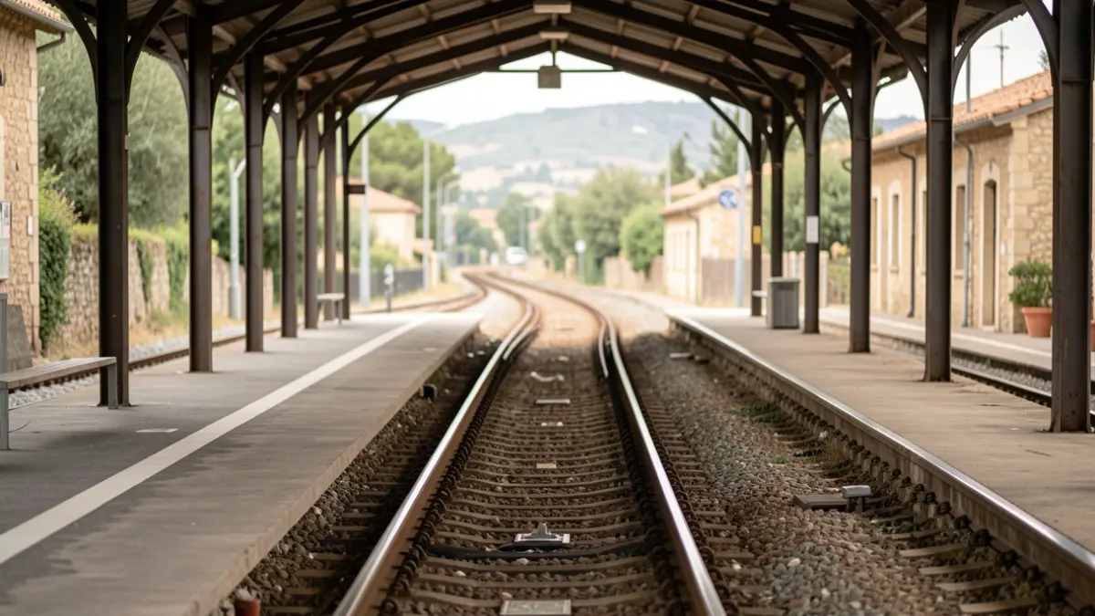 Imatge genèrica d'una andana de transport públic buida.