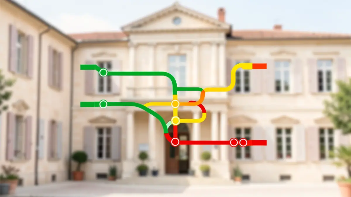 Imagen genérica de un plan municipal con indicadores de progreso.