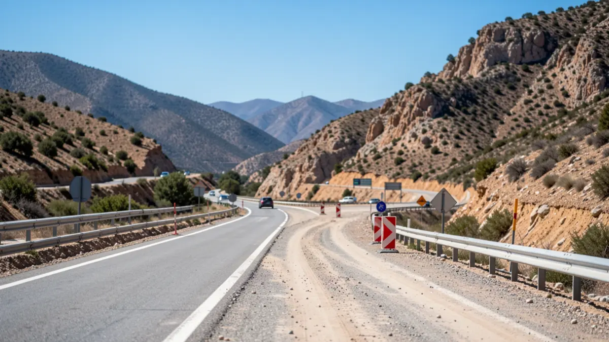 Generic image of the N-232 highway under construction in the Els Ports region.