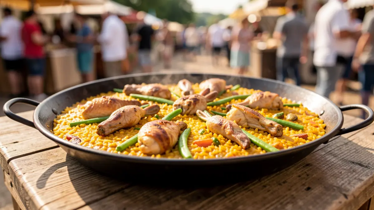 Imagen genérica de una paella valenciana recién cocinada.