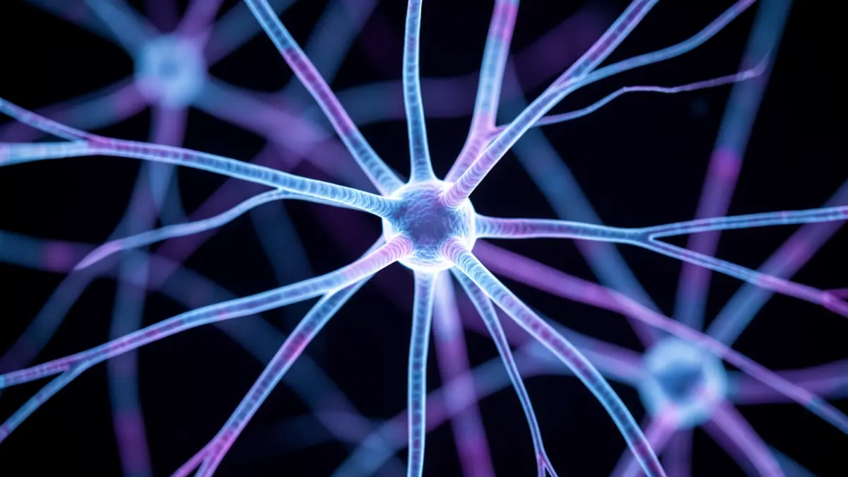 Imagen genérica de redes neuronales abstractas iluminadas.