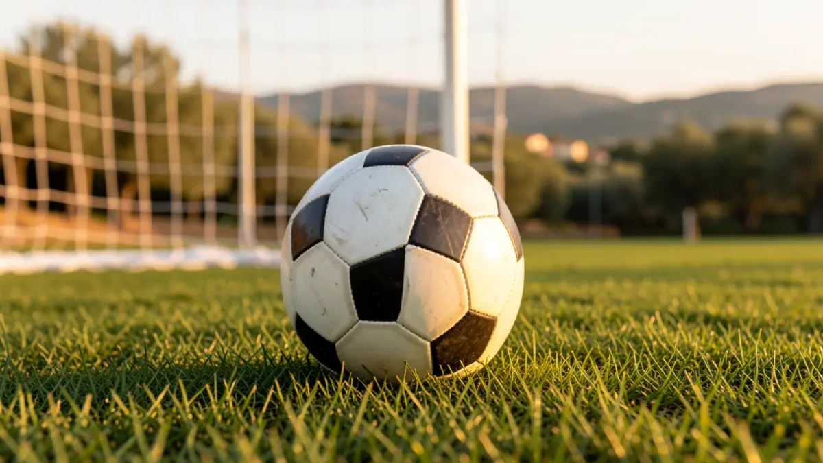 Generic image of a soccer ball on a field.