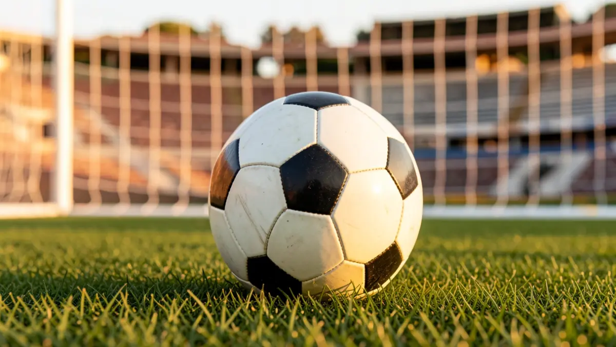 Generic image of a soccer ball on a field.