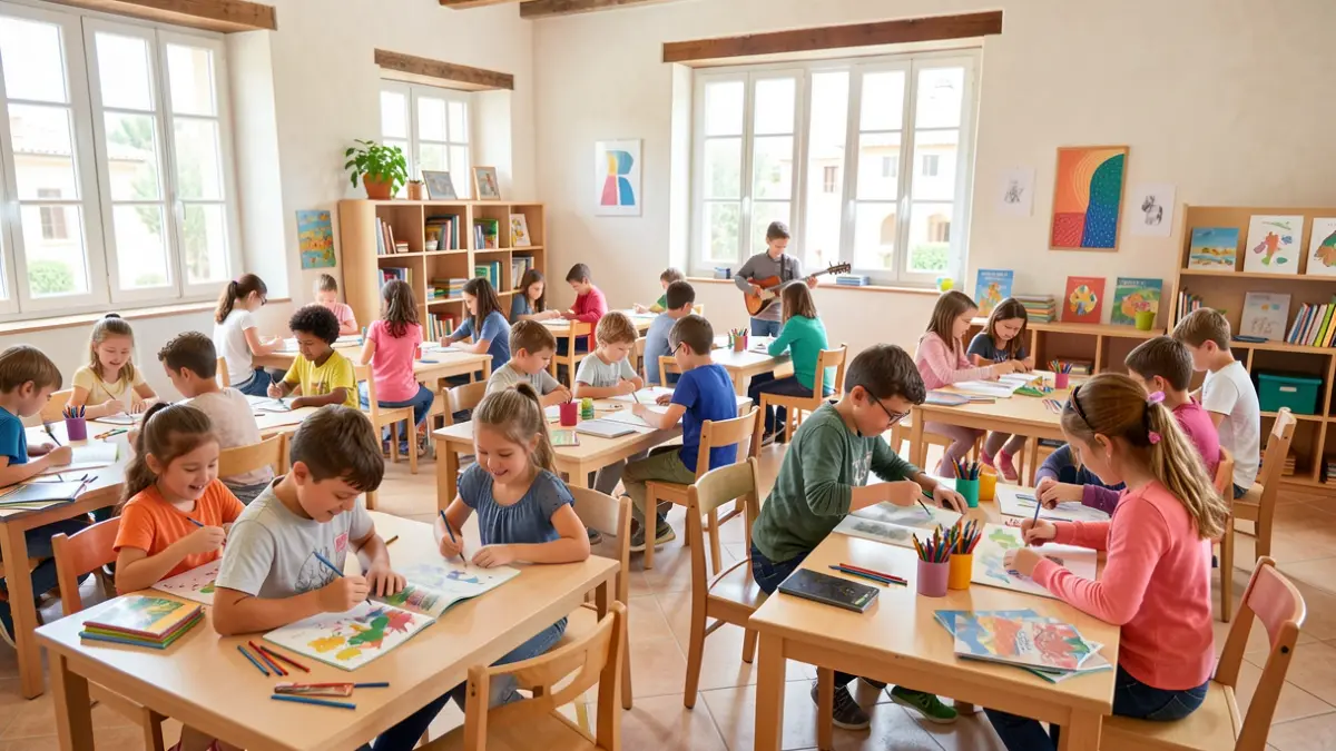 Imagen genérica de niños participando en actividades educativas en un entorno escolar.