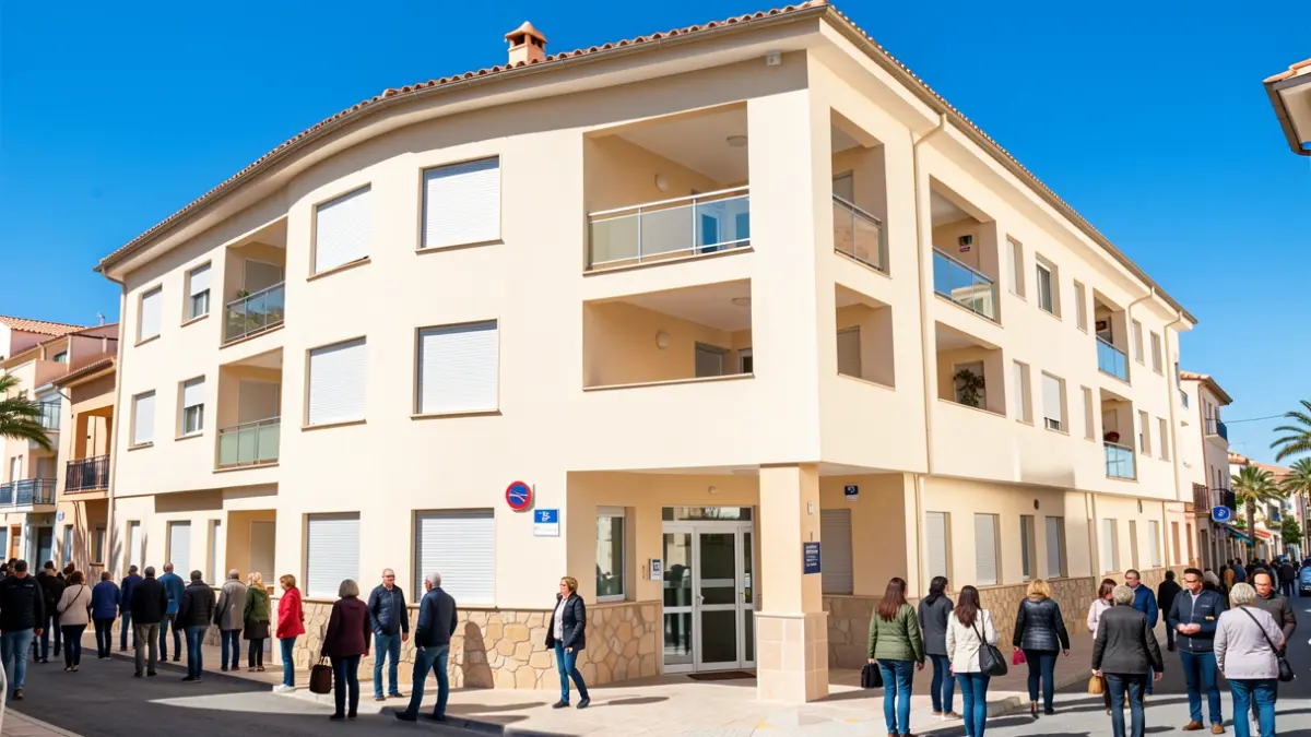 Image of the El Catí Geriatric Residence in Elda, a public center with renovated Mediterranean architecture.