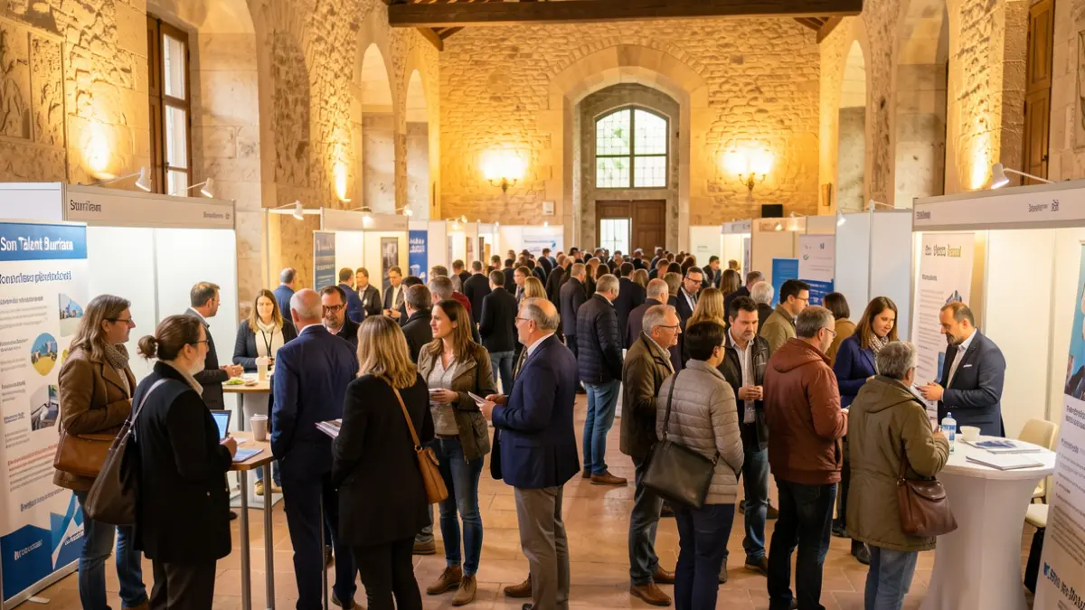 Imatge genèrica d'una fira d'ocupació a la Comunitat Valenciana, amb participants i estands.