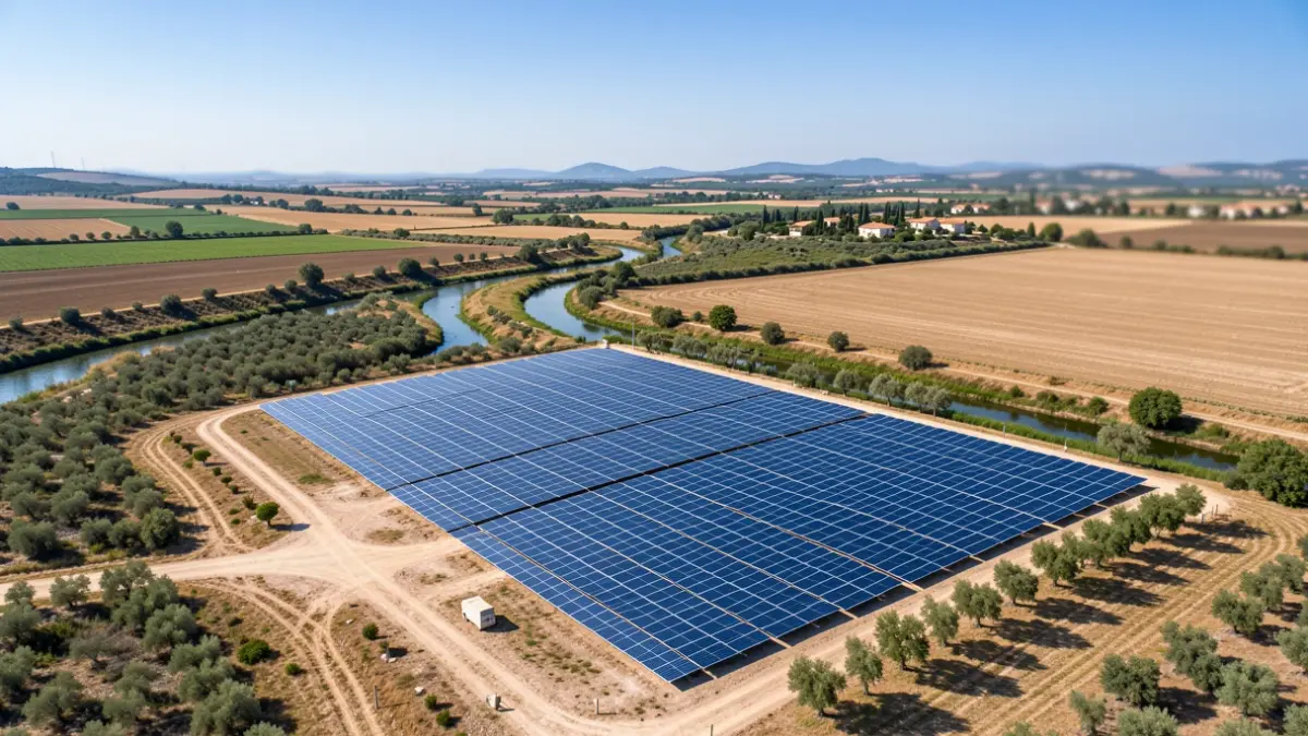Imagen genérica de una instalación fotovoltaica en un entorno rural valenciano.