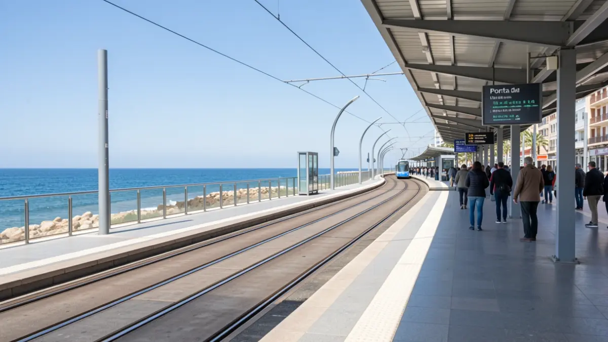 Imagen genérica de la andana de la parada Porta del Mar del TRAM de Alicante.