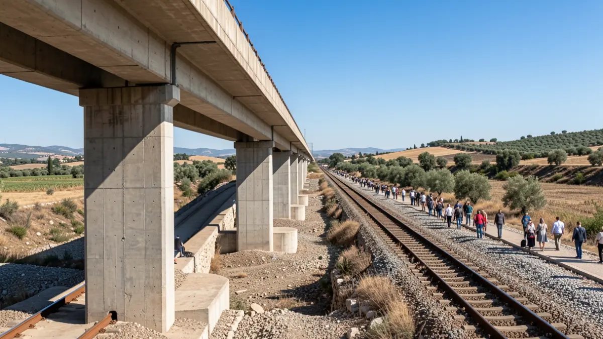 Imatge genèrica d'un pont ferroviari sobre un riu.