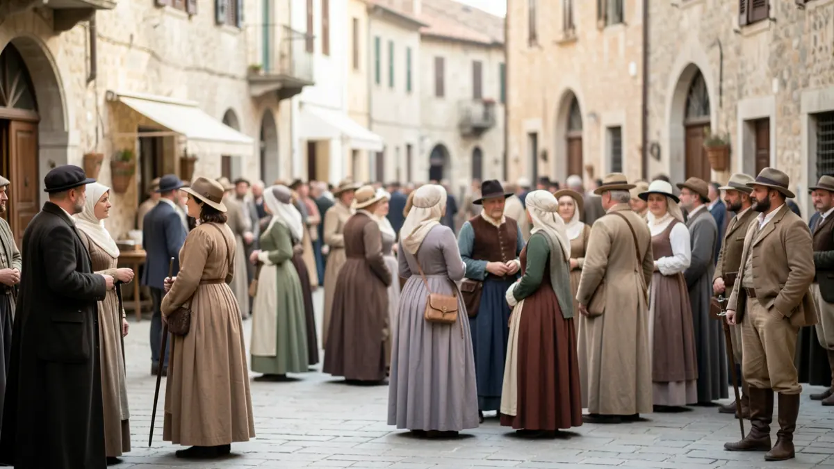 Generic image of a historical reenactment with early 20th-century attire.