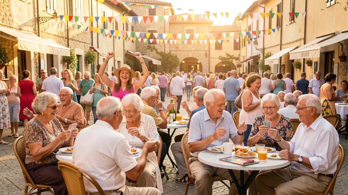 Generic image of a celebration for seniors with various activities.