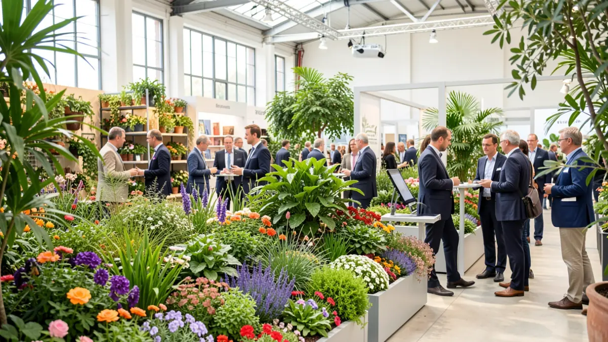 Imatge genèrica d'una fira de plantes i flors amb professionals.