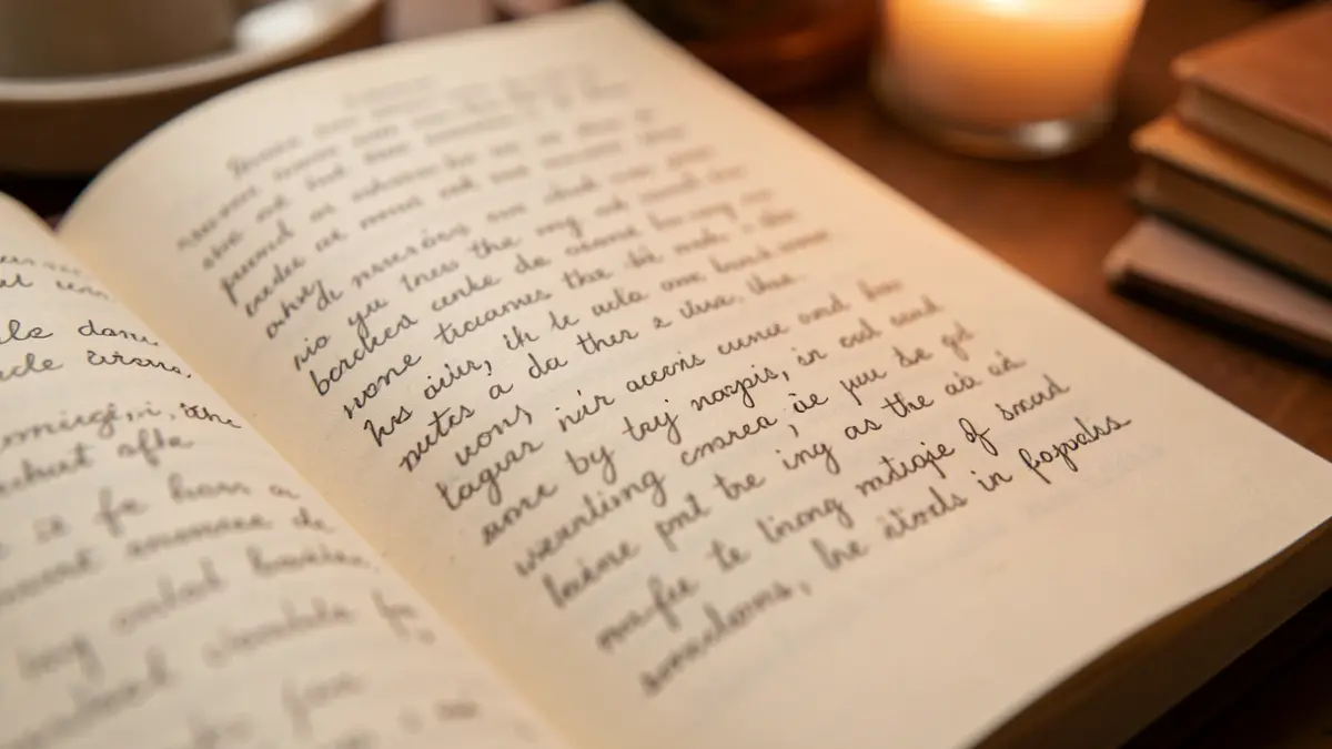 Generic image of an open book with handwritten text.