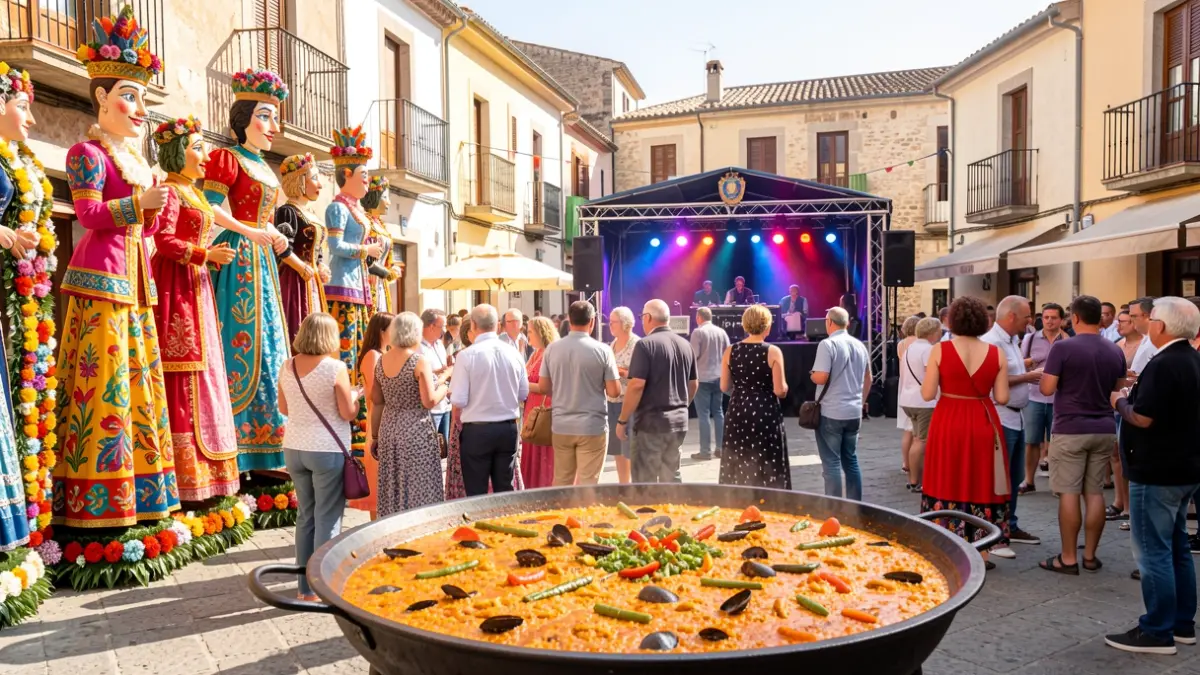 Imatge genèrica d'una festa fallera amb ambientació mediterrània.