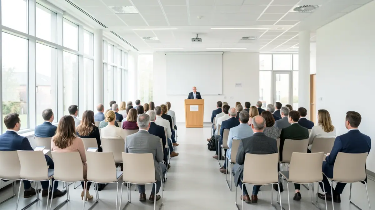 Imagen genérica de una sala de conferencias hospitalaria.