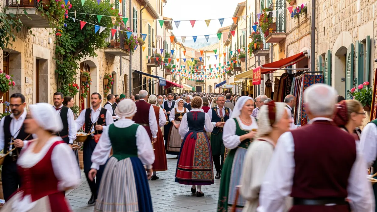Imagen genérica de una fiesta popular con elementos tradicionales y ambiente festivo.