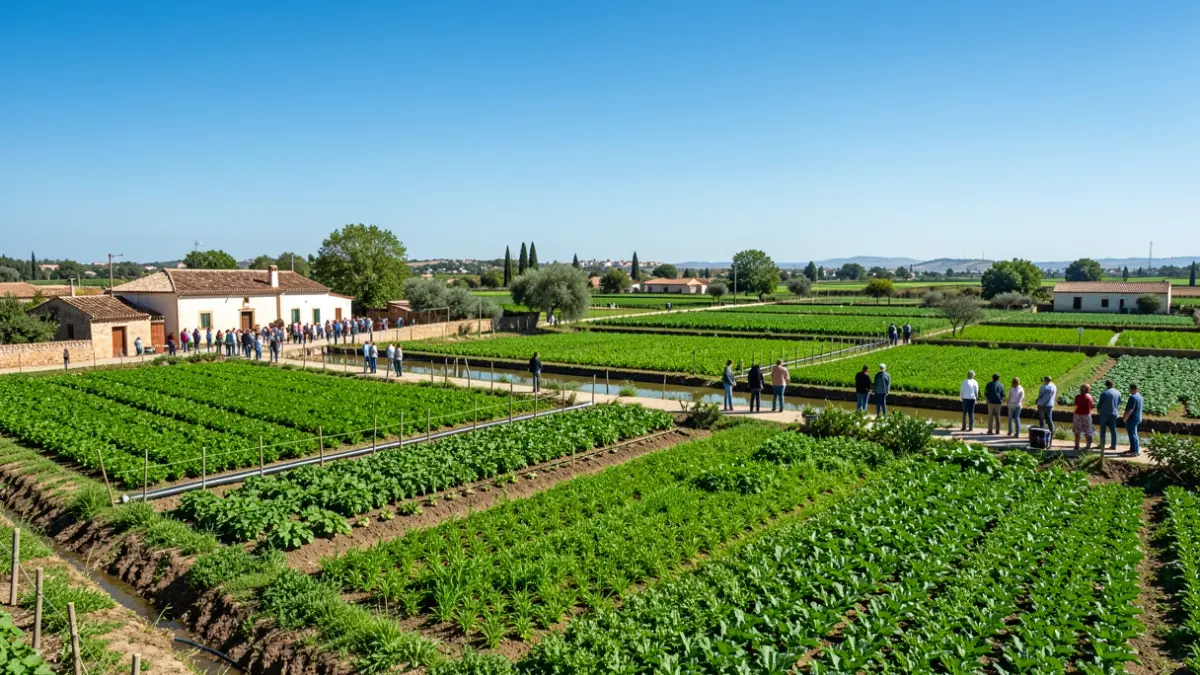 Generic image of the Horta of Valencia, with green fields and traditional elements.