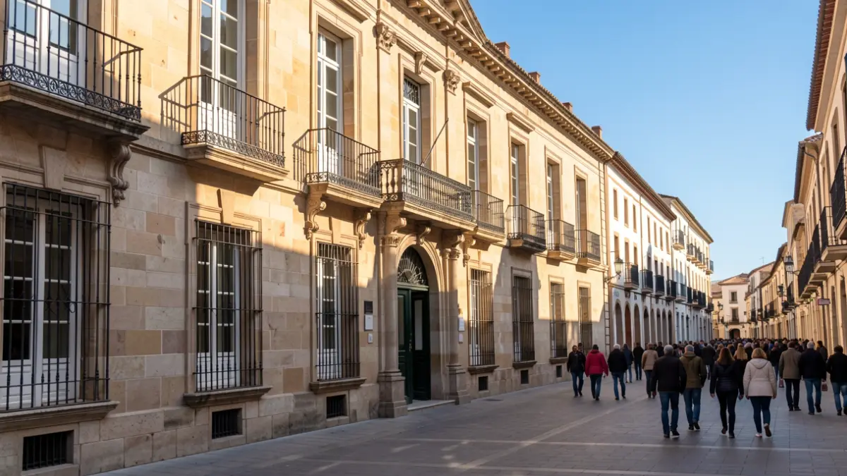 Generic image of a municipal building facade or a street open to traffic.