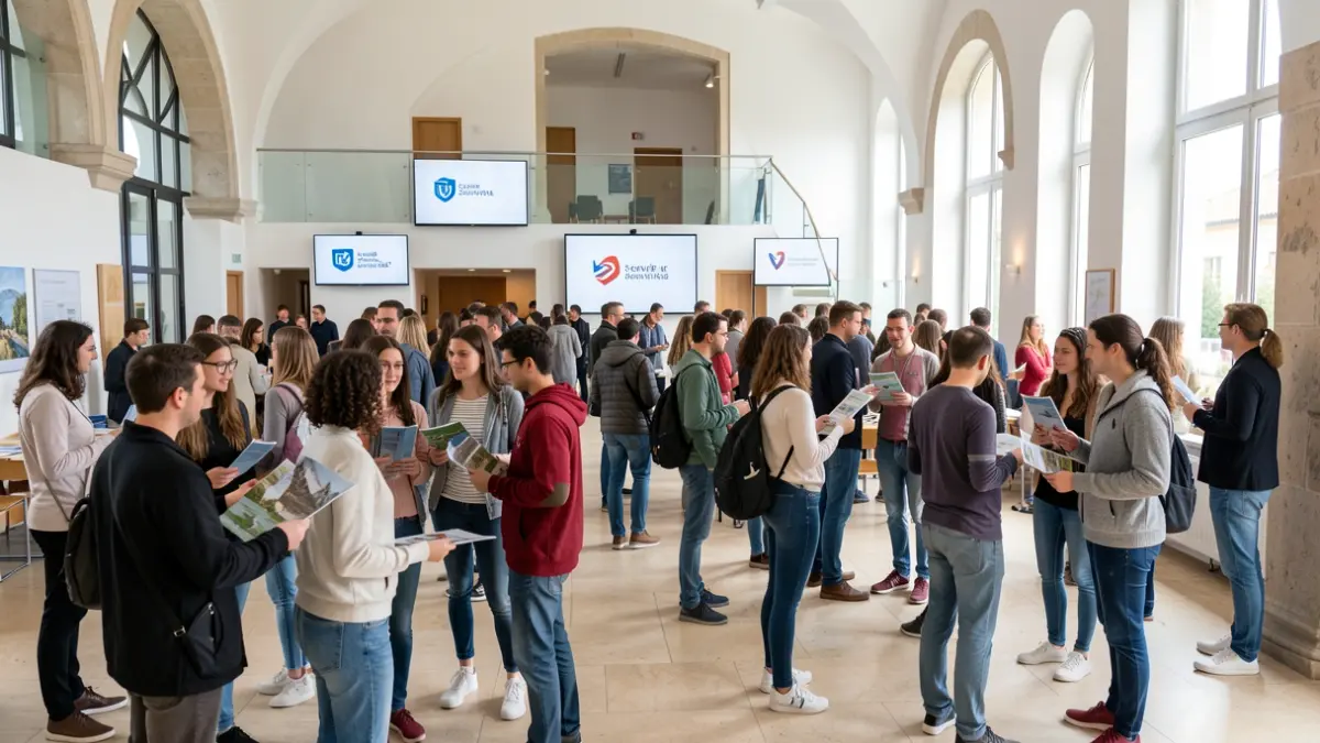 Imatge genèrica d'estudiants internacionals en un campus universitari valencià.