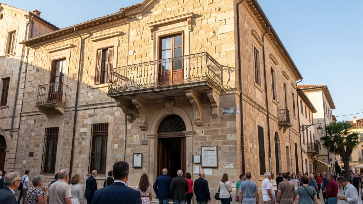 Façana de l'Ajuntament de la Vila Joiosa en un dia assolellat.