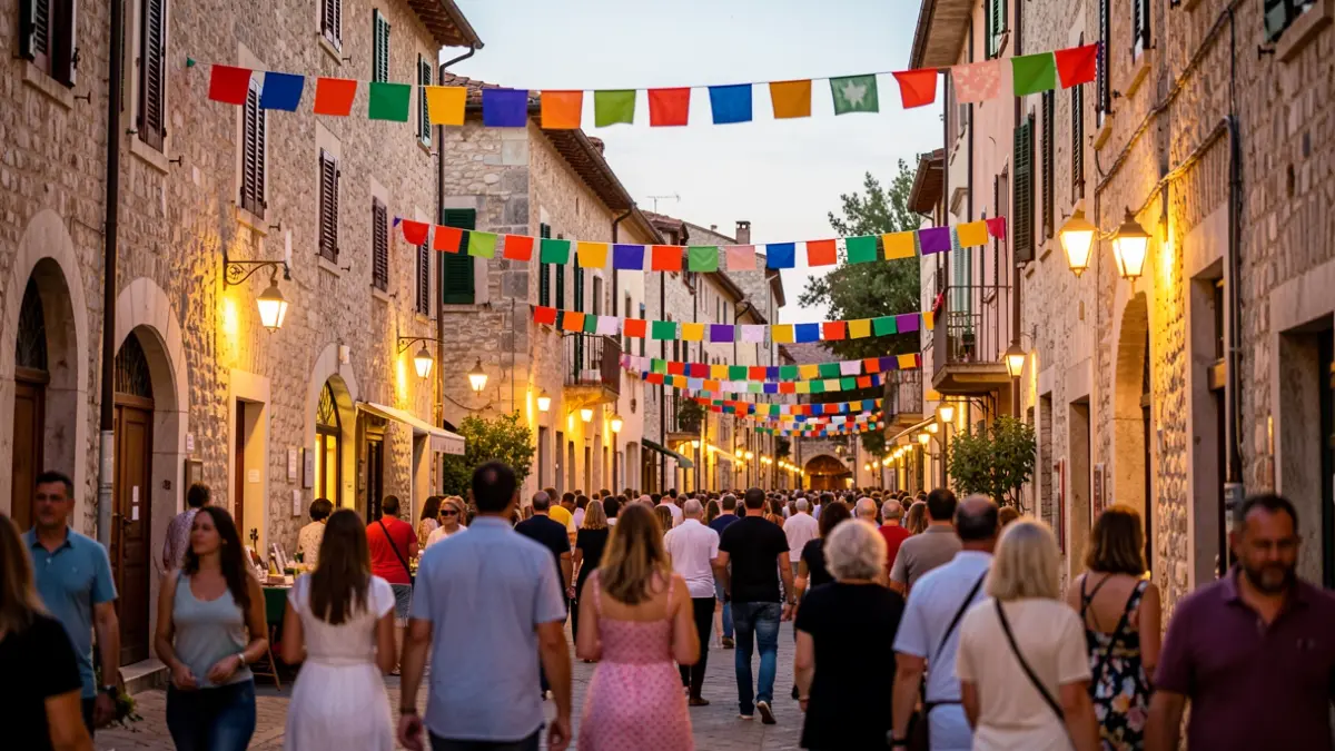 Imatge genèrica d'un carrer animat durant un festival al casc antic d'una ciutat mediterrània.