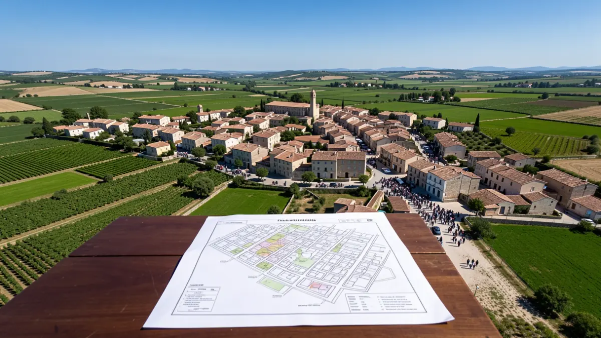 Imatge genèrica de la seu electrònica de l'Ajuntament d'Alfarrasí amb un document urbanístic.