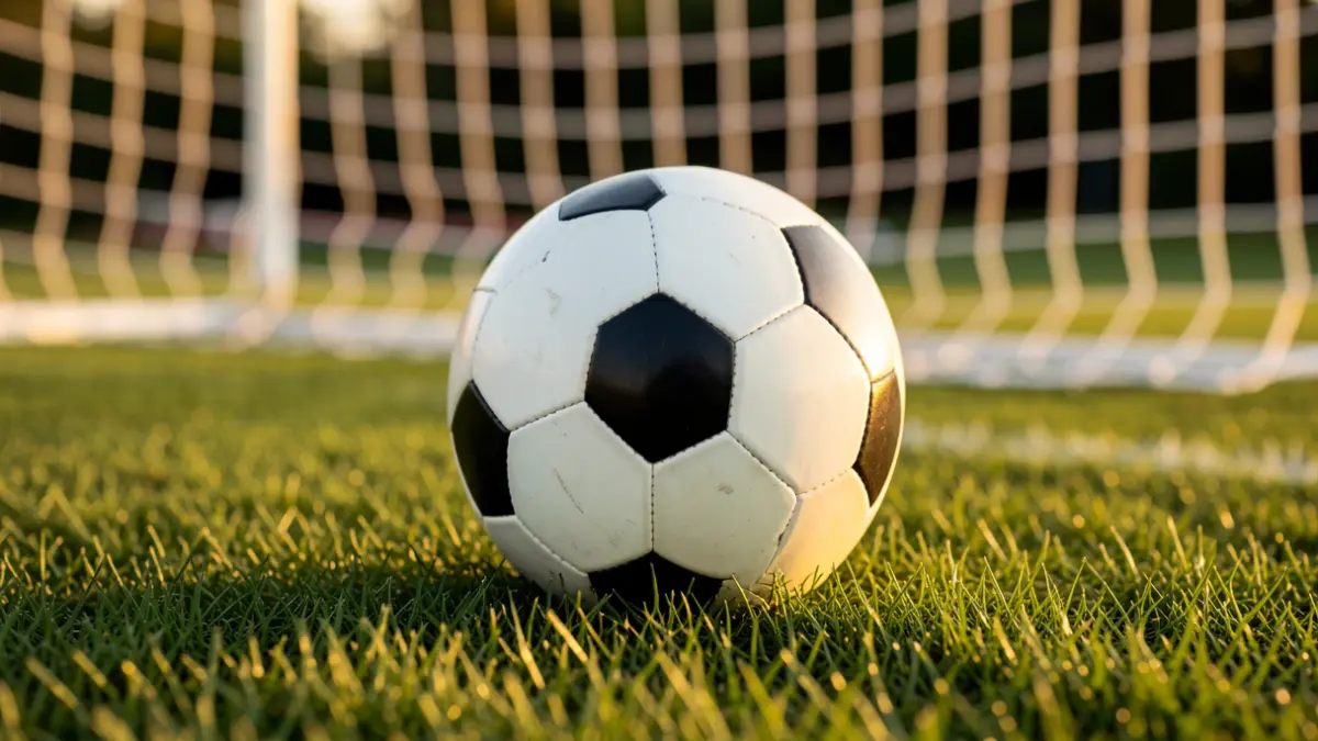 Generic image of a soccer ball on grass.