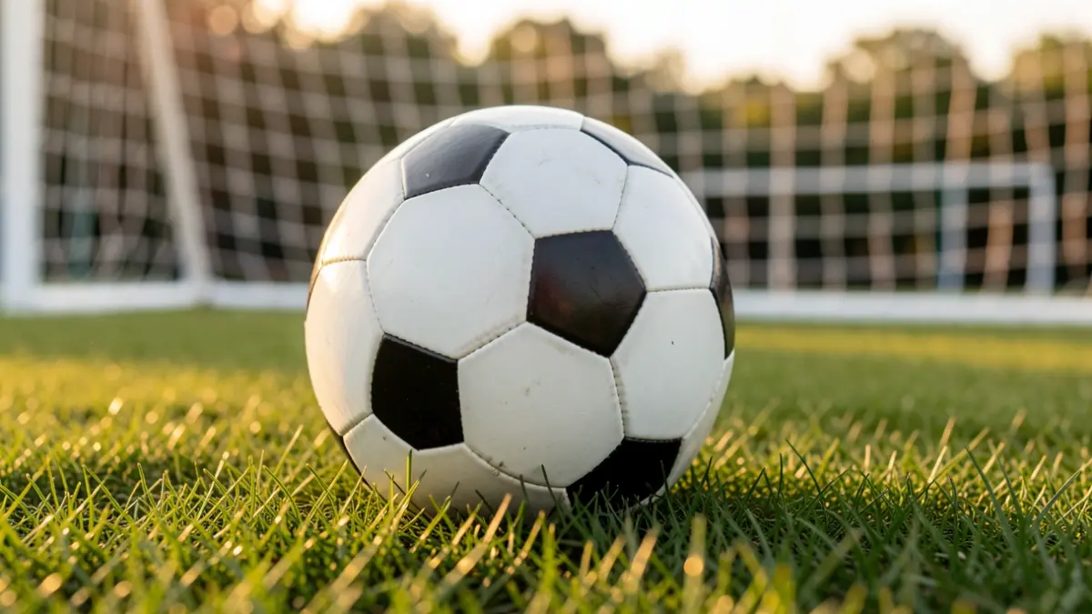 Generic image of a soccer ball on grass.