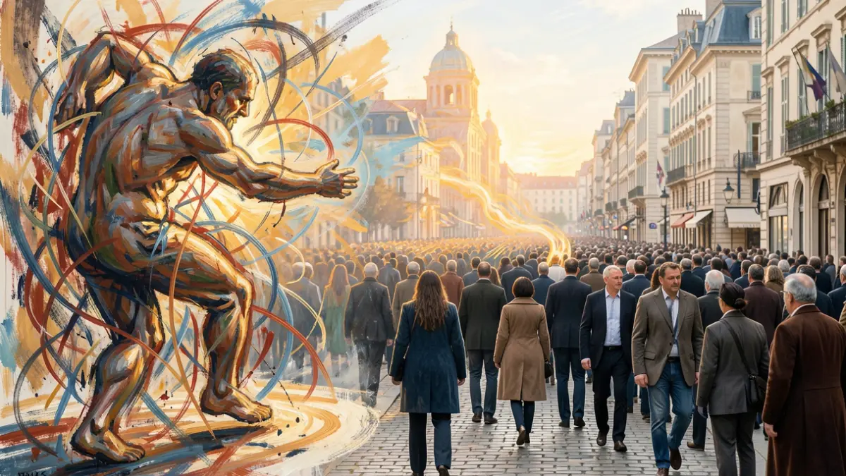 Imatge genèrica d'art abstracte que representa la transició del caos a l'esperança.