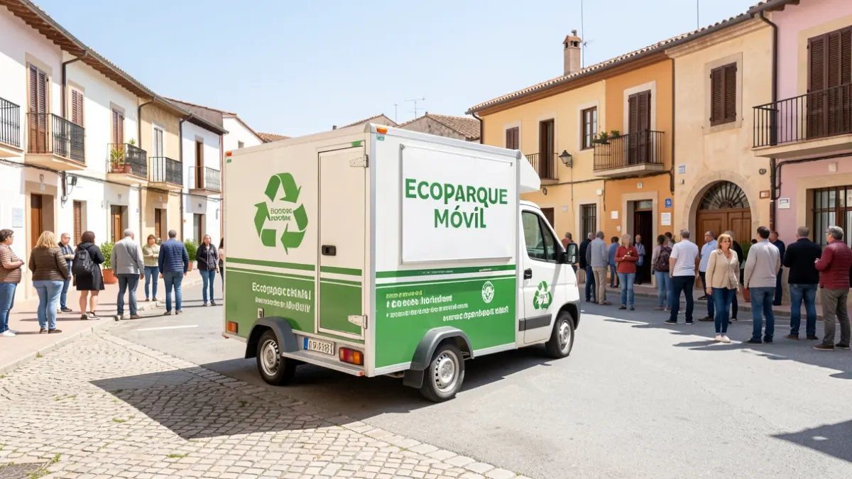 Imatge genèrica d'un ecoparc mòbil en un municipi.
