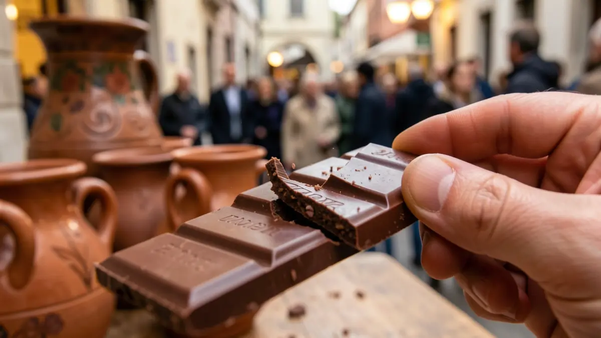 Imagen genérica de chocolate artesanal y cerámica.