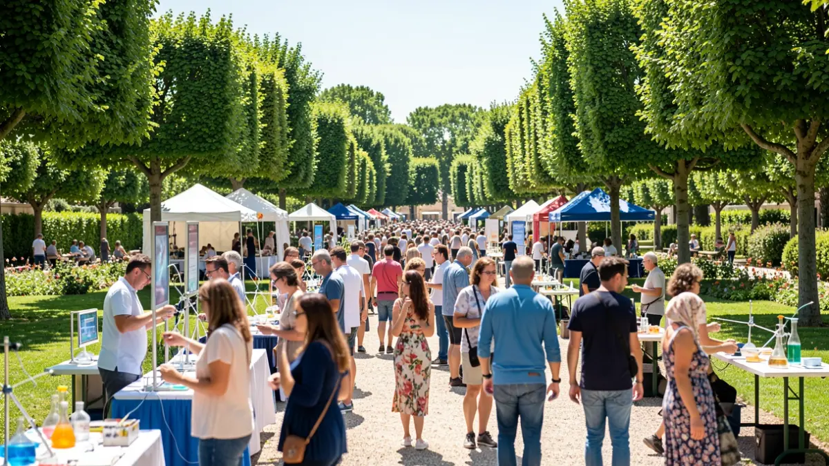 Generic image of a science festival in the Viveros Gardens of Valencia.